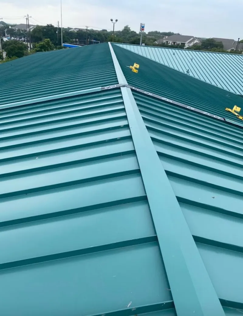 Green commercial metal roof ridge and valley for Metal Roof Repair in McCandless